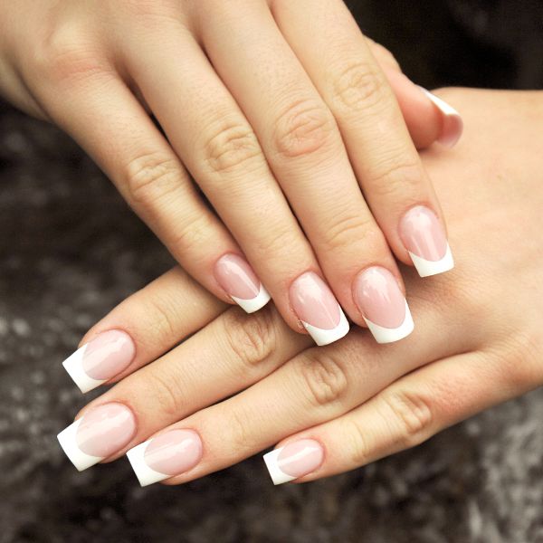 Gel nail set, Red Nails Asheville
