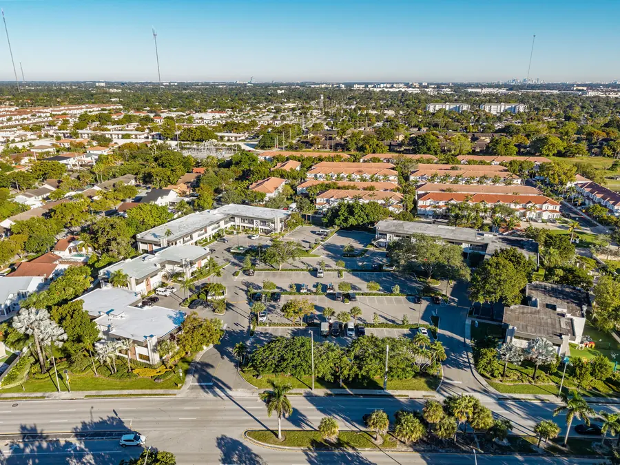 Aerial view across the office community