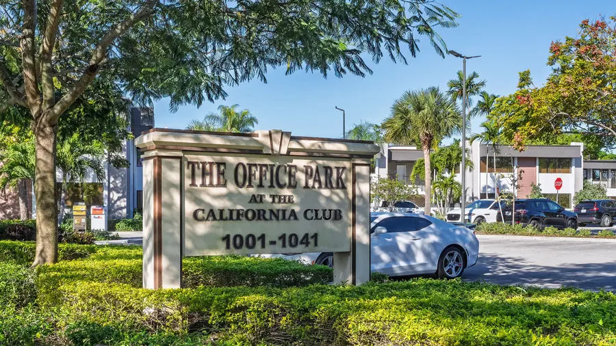 Monument sign reading The Office Park at the California Club